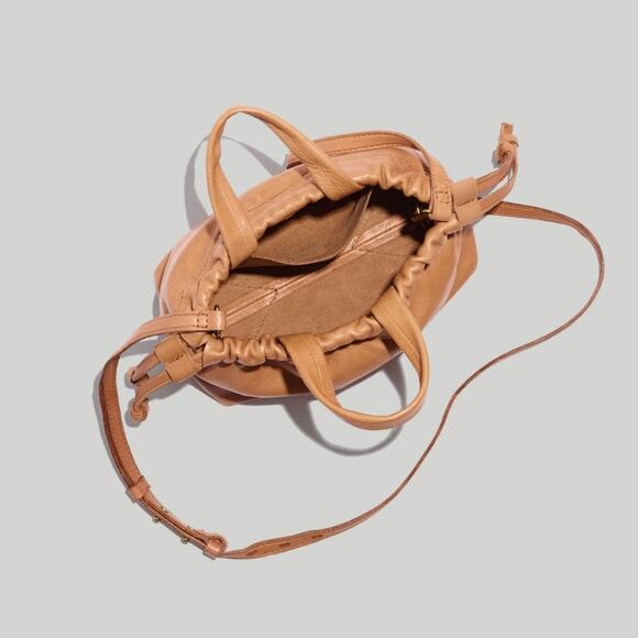 NEW Madewell Mini Piazza Crossbody Bag Timber Beam Tan Leather - Picture 2 of 11